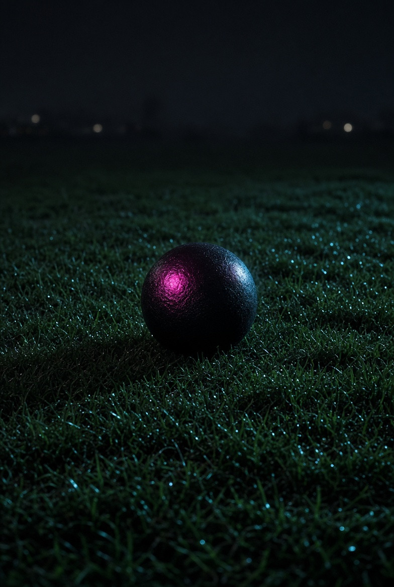 An unbranded sphere on a night field