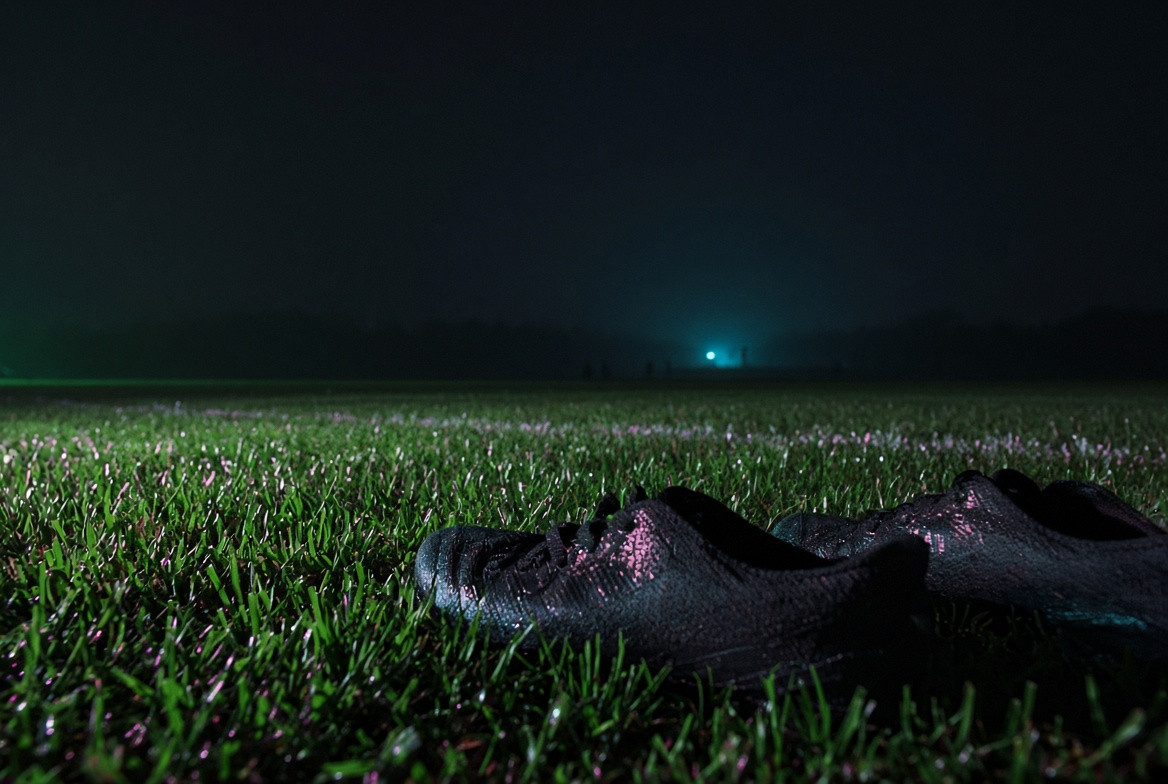 Unbranded footwear at grass level