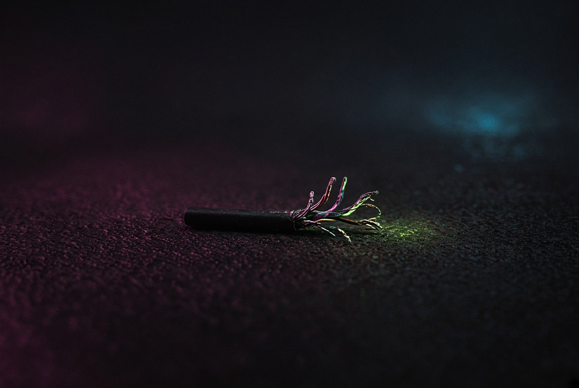 The broken end of a cable